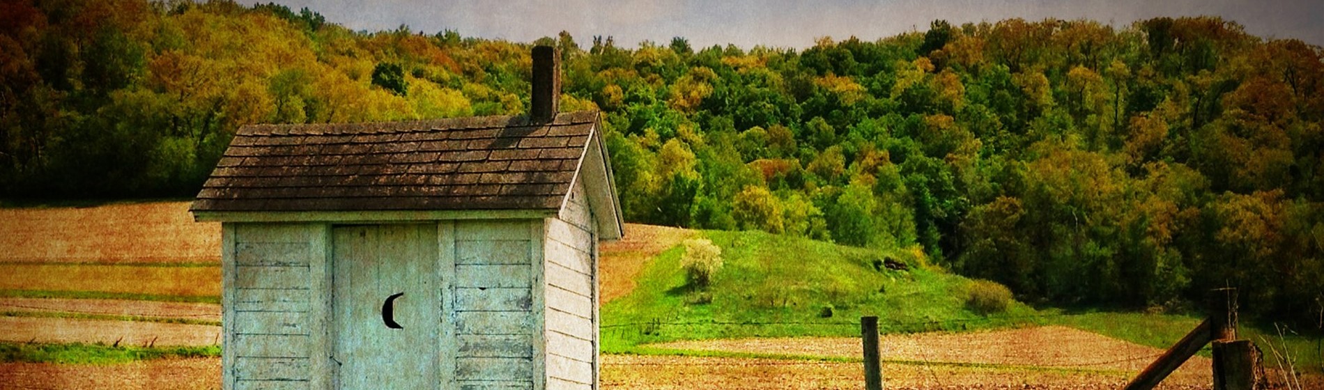 outhouse in countryside