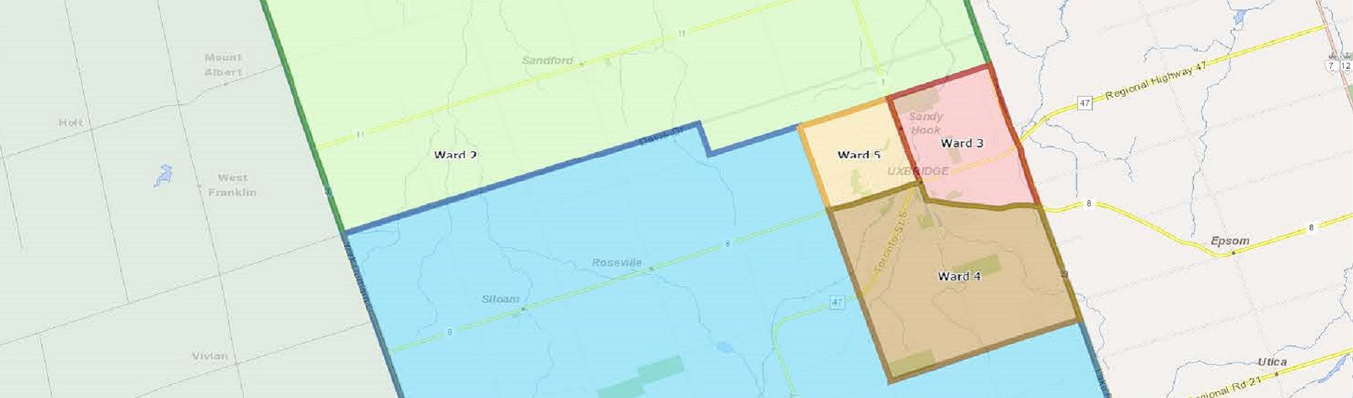 map of wards of the township of uxbridge